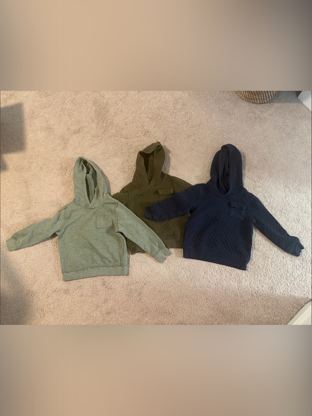Old Navy Kids Hooded Knit Pullovers in Sage, Olive & Navy (Size 5T)